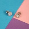 Ασημένια 925ο σκουλαρίκια ροζέτες με λευκά ζιργκόνς - La Petite Story