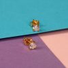 Ασημένια 925ο επιχρυσωμένα σκουλαρίκια με ζιργκόν - La Petite Story